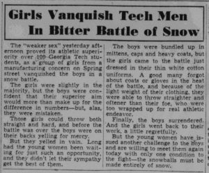 Girls Vanquish Tech Men in Bitter Battle of Snow